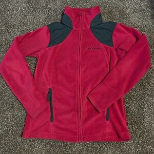 Columbia Women's Dark Pink and Gray Fleece Size Medium